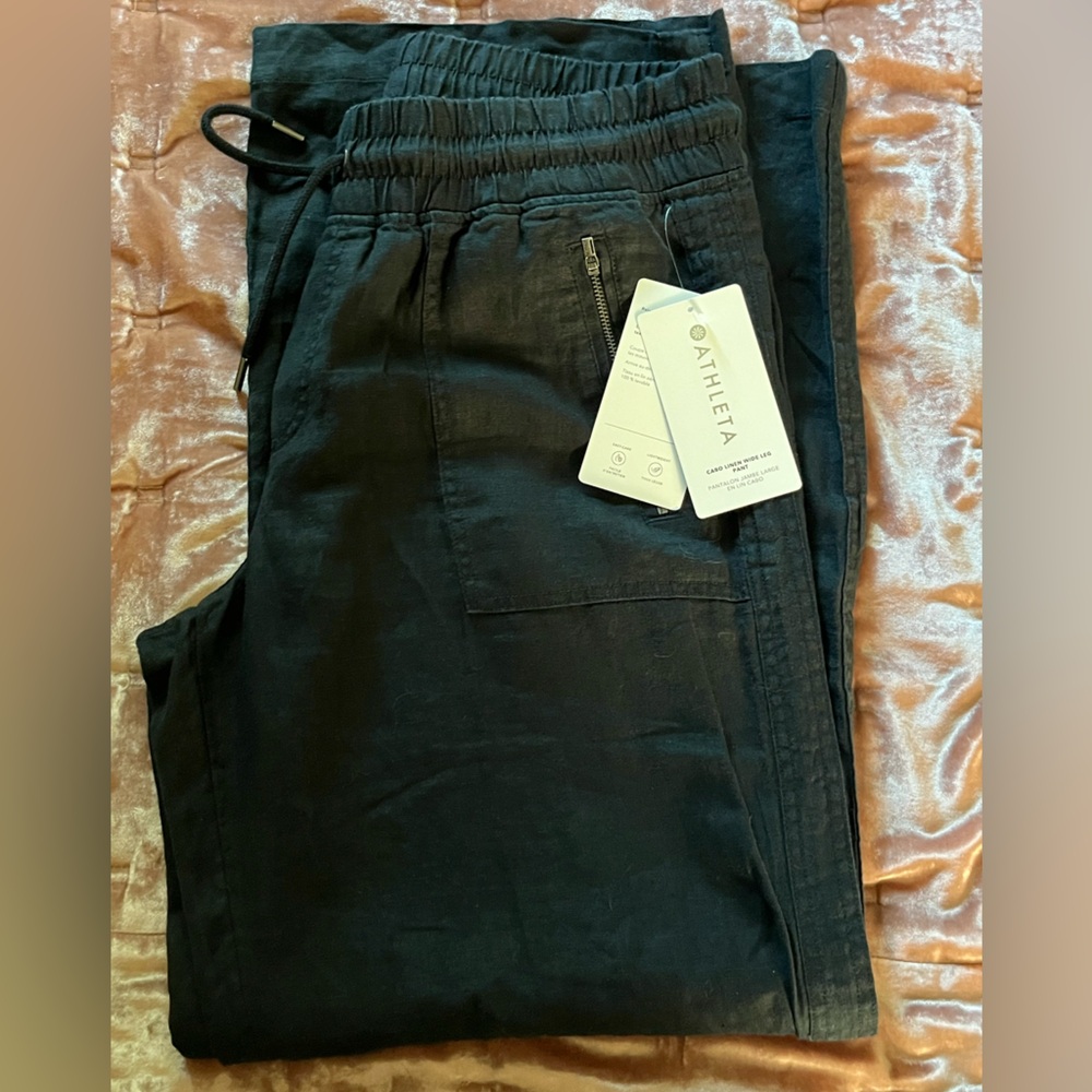 Athleta Cabo linen wide leg pants